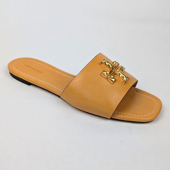 🌞 TORY BURCH - NWOT Eleanor Slide Flat Sandal Golden Size 10 - Picture 2 of 4